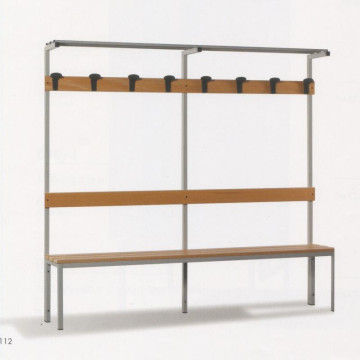 Panche spogliatoio con alzata a 4,6,8 appendiabiti